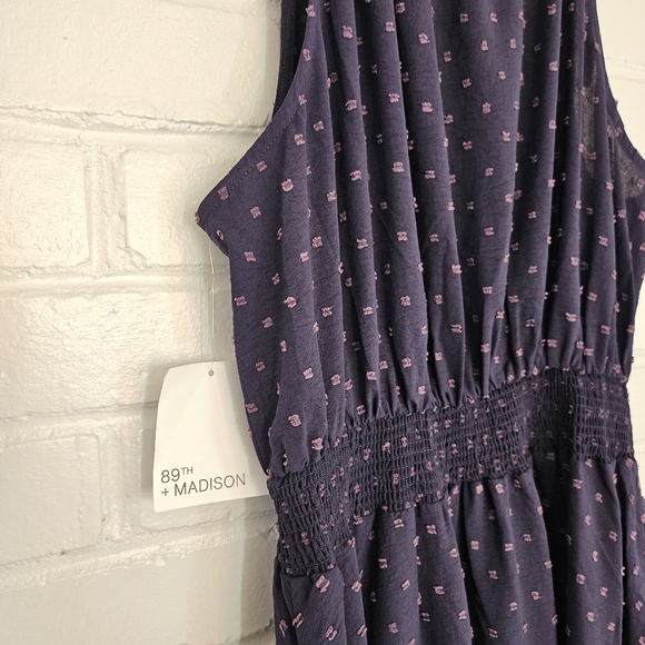 89th & Madison | Navy 💙Dress Size M | Handkerchief hem ⛵️💙👗 textured pattern - Picture 3 of 8